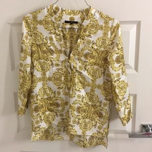 Tibi blouse with gold pattern